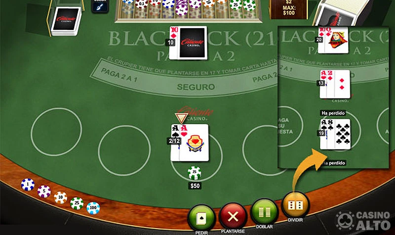 blackjack dividir